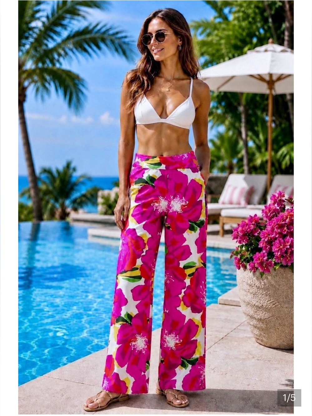 NWT Trina Turk Floral Bloom Swim Coverup Pants